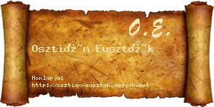 Osztián Euszták névjegykártya